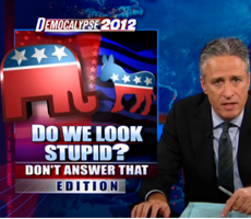 Jon Stewart slams Romney and Fox News for lying