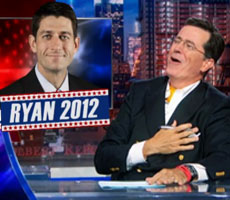 Colbert skewers Romney’s selection of Ryan