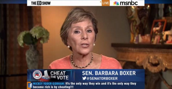 Sen. Barbara Boxer to Tea Party ‘intimidating voters is a federal offense’