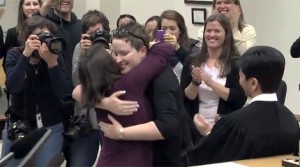 Same-sex couples married in midnight ceremonies
