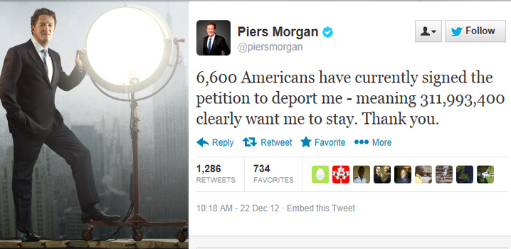 The War between the 1st and 2nd Amendments over Piers Morgan