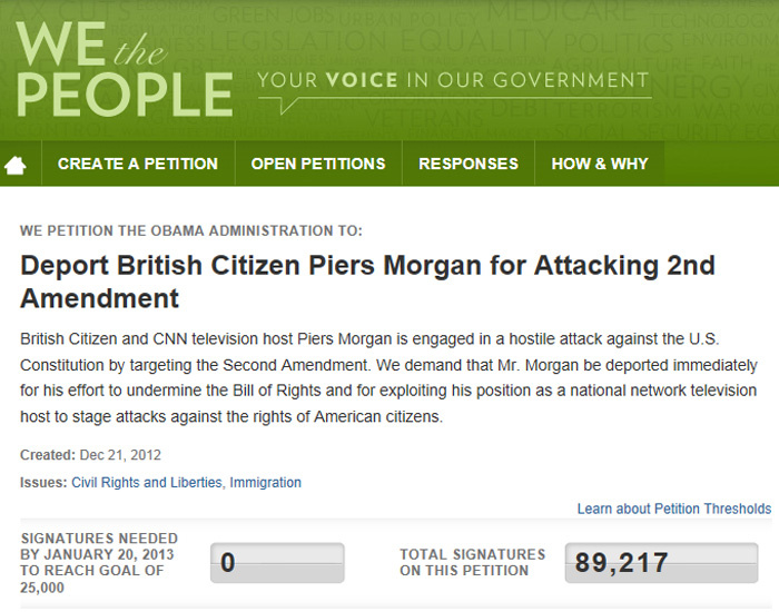 Piers Morgan Deportation Petition