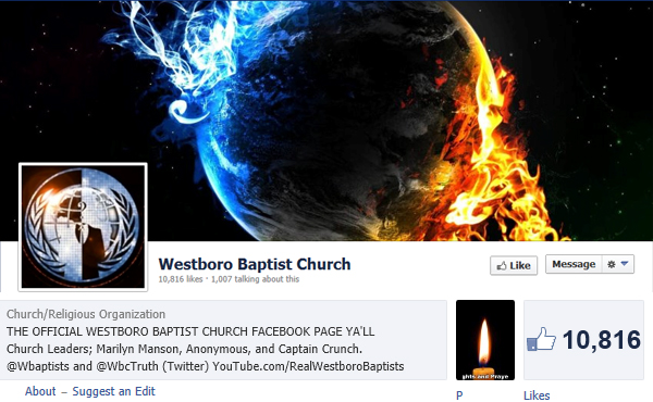 Anonymous Creates Fake Westboro Baptist Church Facebook Page