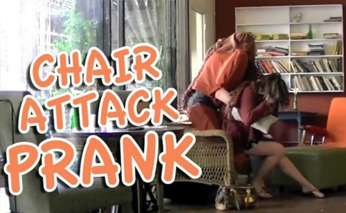 Human Chair Attack Prank – Hidden Man (VIDEO)