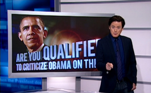 John Fugelsang Plays 'Are You Qualified to Criticize Obama?'