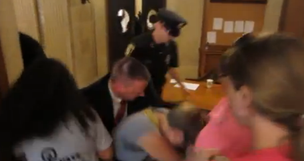 Wisconsin Legislative Aide Attacks Protesters Of State Mandated Ultrasounds, Police Do Nothing (VIDEO)