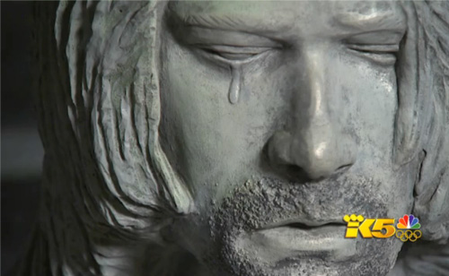 Teary-eyed statue part of Kurt Cobain Day In Singer's Hometown