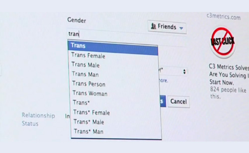 New Gender Options for Facebook Users