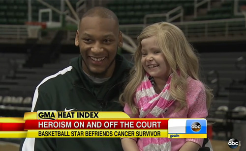 Michigan State University College Basketball Star Befriends Young Cancer Patient