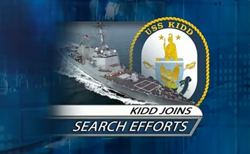 USS Kidd Joins Search Efforts for Missing Malaysian Aircraft (VIDEO)