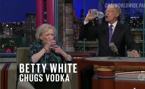Betty White Chugs Vodka and Other ‘Top Ten’ Letterman Moments (VIDEO)