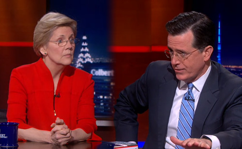 Stephen Colbert Spars With Elizabeth Warren (VIDEO)