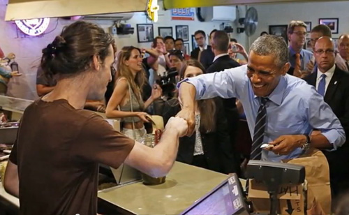 Obama Fist Bumps For Gay Rights