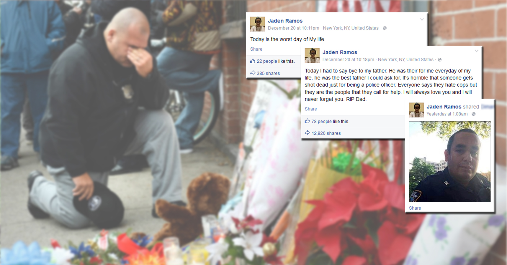 13-Year-Old Son Of Slain NYPD Officer Posts Heartbreaking Messages On Facebook
