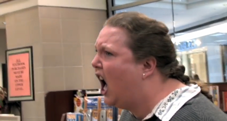 Crazy Chick Flips Out in Barnes & Noble – VIDEO