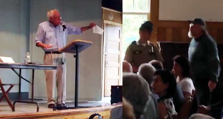 Bernie Sanders Showdown At Town Hall: Tells Hecklers to ‘Shut Up!’  – VIDEO