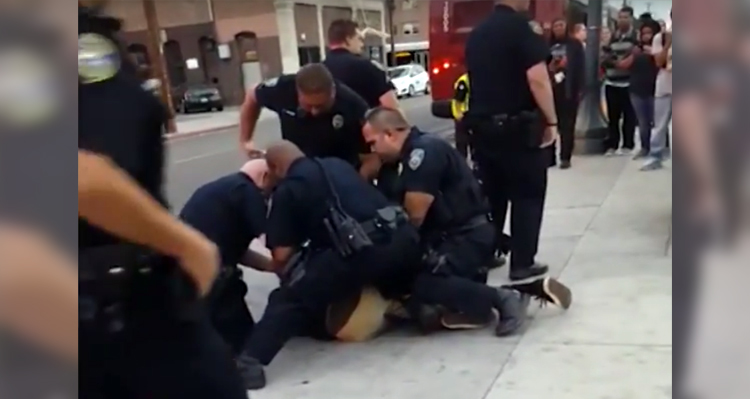 Video Shows 9 Police Officers Arresting A Sobbing Black Teenager ‘For Jaywalking’ – VIDEO