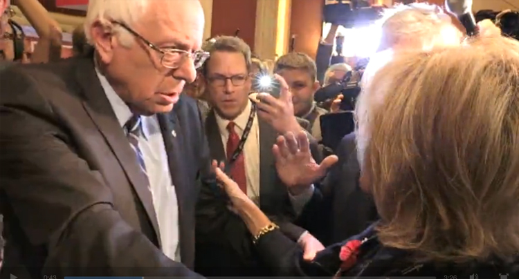 Watch Bernie Sanders Save Andrea Mitchell From Getting Trampled