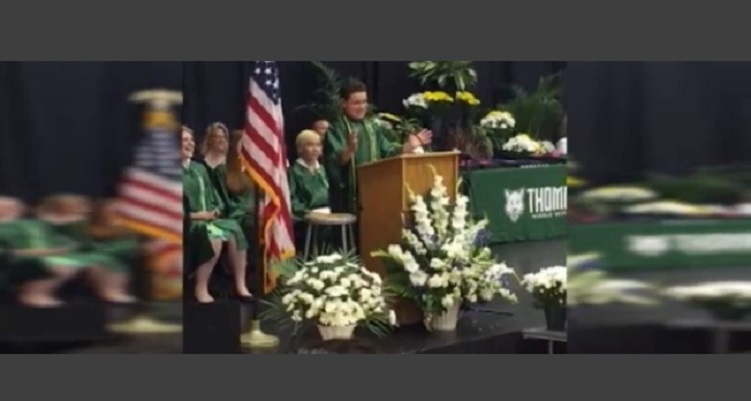 8th Grader Impersonates Presidential Candidates In Graduation Speech – Crowd Cheers