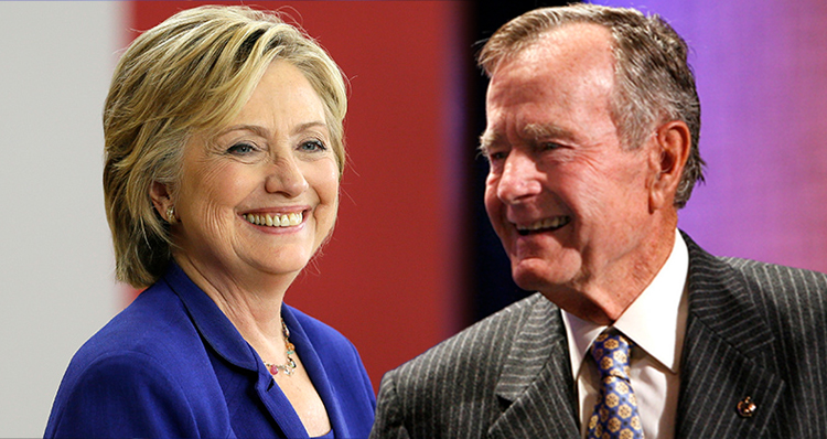 George HW Bush Voting For Hillary Clinton