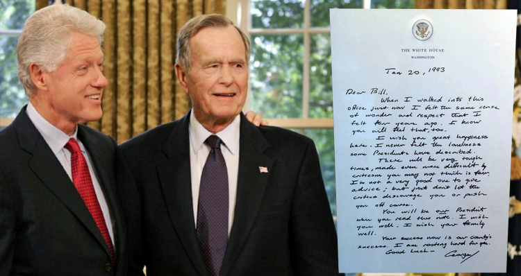 In An Election Filled With Vitriol, Pres. George H.W. Bush’s 1993 Letter To Bill Clinton Is A Lesson In Dignity And Respect