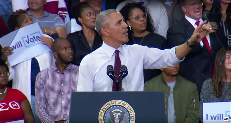 Obama Shows Class, Defends Man Holding Trump Sign At Clinton Campaign Rally – Video