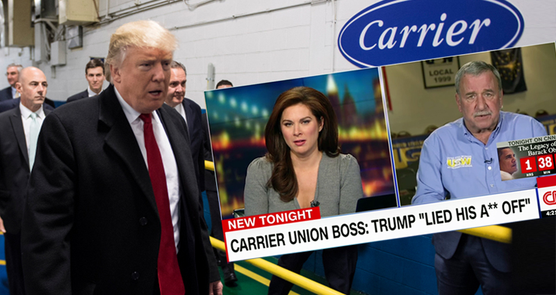 Threats Follow Trump’s Attack On Carrier Union Boss For Fact-Checking His Lies About Saving Jobs
