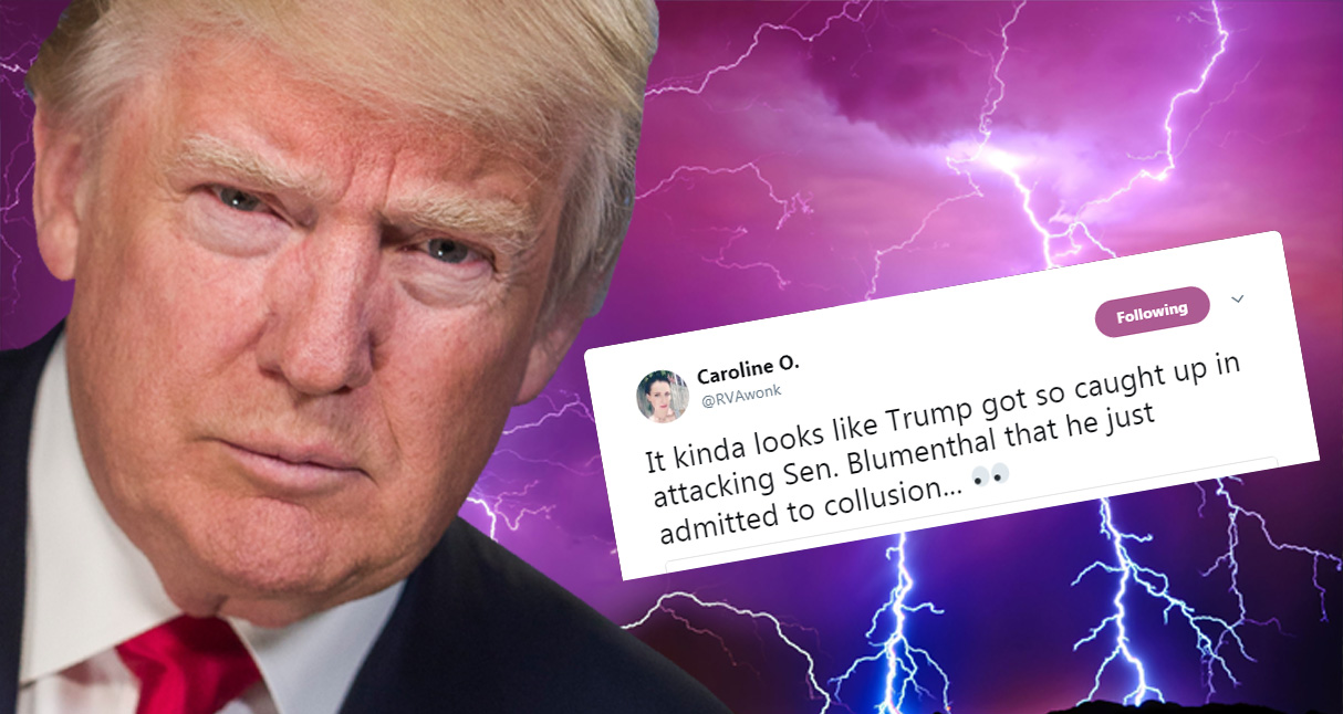 Trump Accidentally Confirms Collusion During Monday Morning Twitter Tantrum