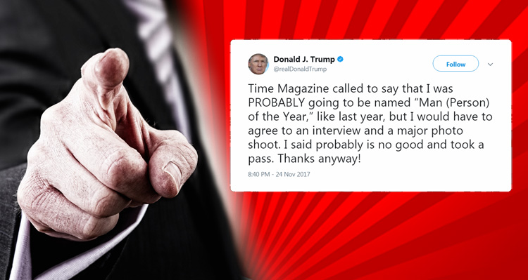 Trump Humiliated On Twitter By Time Magazine – Not Once, But Twice