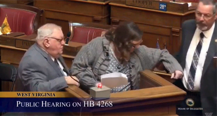 Watch W. Virginia Lawmakers Drag Woman From House Floor For Reading List Of Oil And Gas Donations To Members