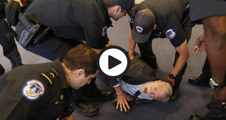 This Is What Trump’s America Does To 78-Year-Olds Who Dare To Protest Torture – Video