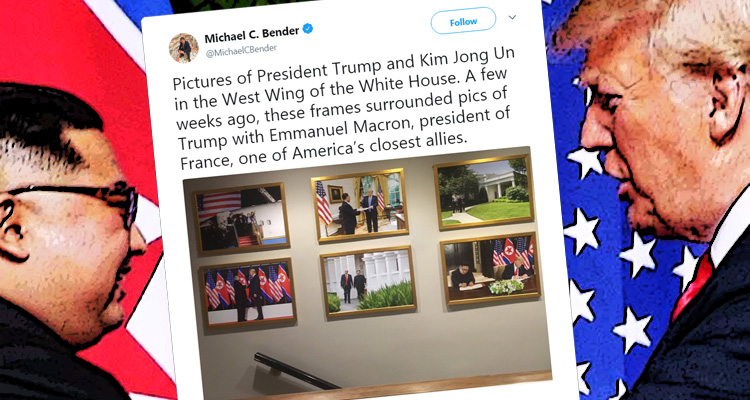 Trump Replaced White House Photos Of Emmanuel Macron With Images Of Kim Jong-un