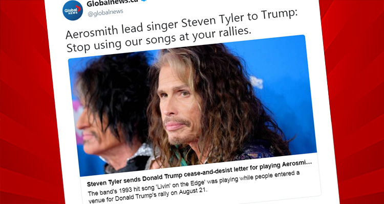 Steven Tyler Sends Trump A Cease And Desist Letter